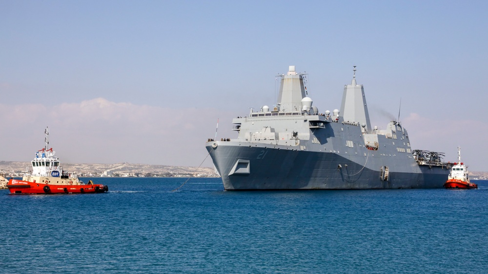 24th MEU (SOC) Arrives in Cyprus Aboard USS New York (LPD 21)