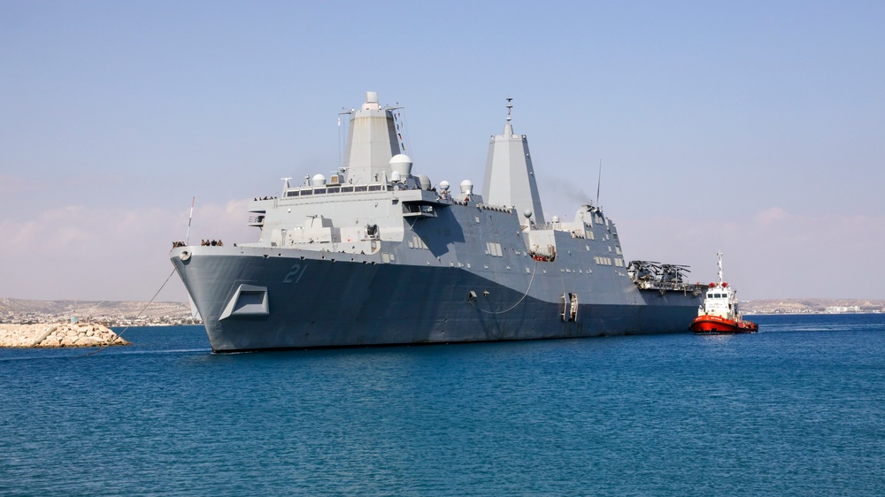 24th MEU (SOC) Arrives in Cyprus Aboard USS New York (LPD 21)