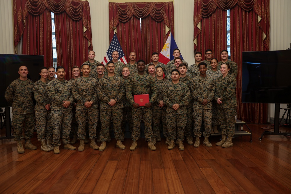 MRF-SEA Marine reenlists at the U.S. Embassy in the Philippines