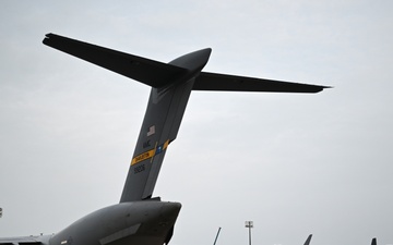 U.S. Air Force C-17s conduct air drop training in South Carolina