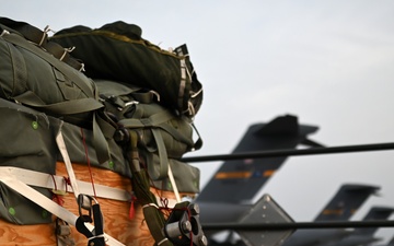 U.S. Air Force C-17s conduct air drop training in South Carolina