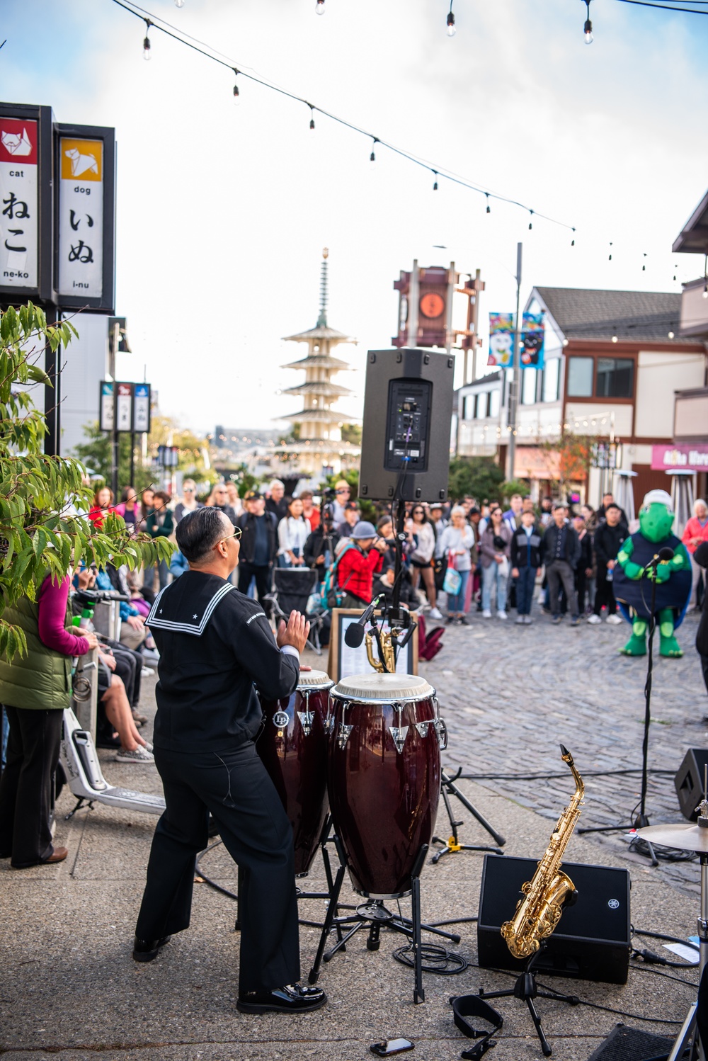 Navy Band Southwest's 32nd Street Brass Band performs in Japan Town