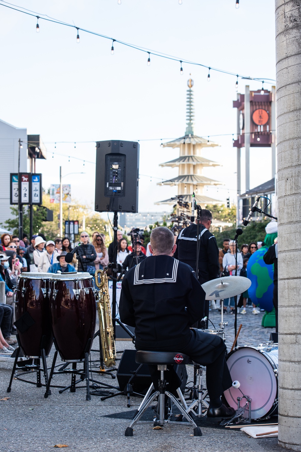 Navy Band Southwest's 32nd Street Brass Band performs in Japan Town