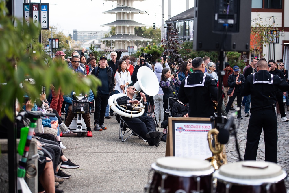 Navy Band Southwest's 32nd Street Brass Band performs in Japan Town