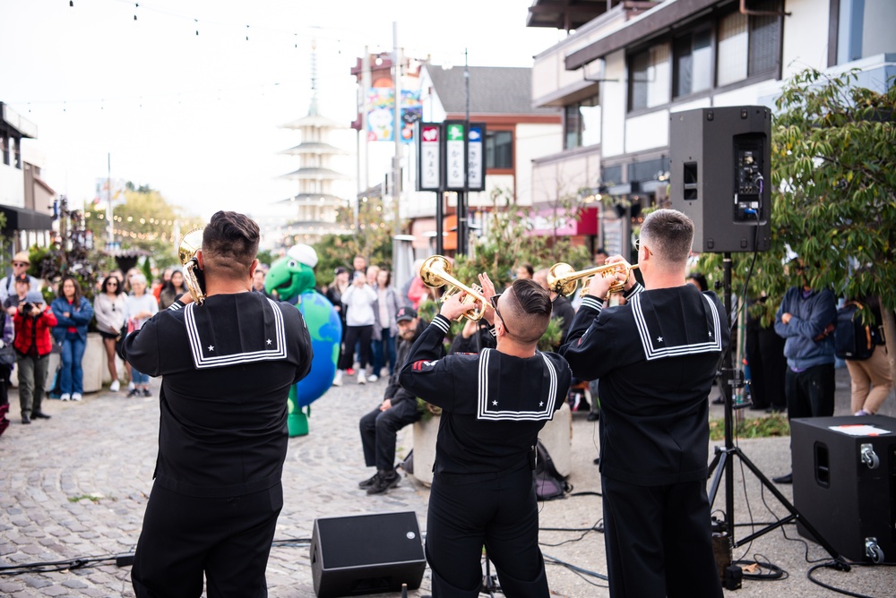 Navy Band Southwest's 32nd Street Brass Band performs in Japan Town