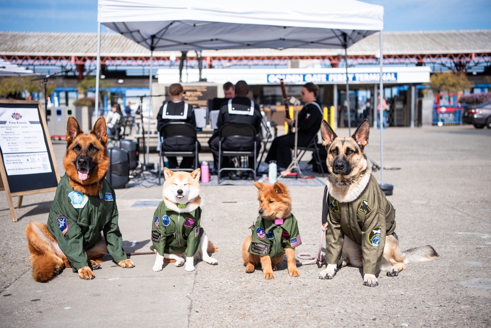 Navy Band Southwest's Prevailing Winds Quintet performs at the SF Ferry Building