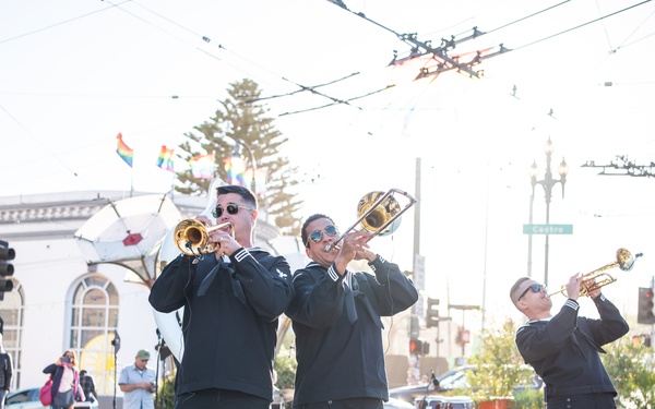 Navy Band Southwest's 32nd Street Brass Band performs in the Castro