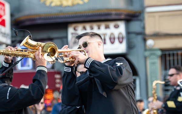 Navy Band Southwest's 32nd Street Brass Band performs in the Castro