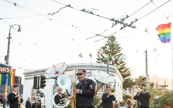 Navy Band Southwest's 32nd Street Brass Band performs in the Castro