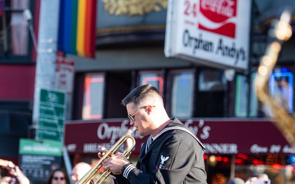 Navy Band Southwest's 32nd Street Brass Band performs in the Castro