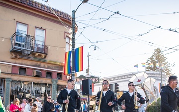 Navy Band Southwest's 32nd Street Brass Band performs in the Castro