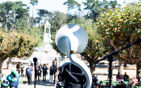 Navy Band Southwest's 32nd Street Brass Band performs in Golden Gate Park