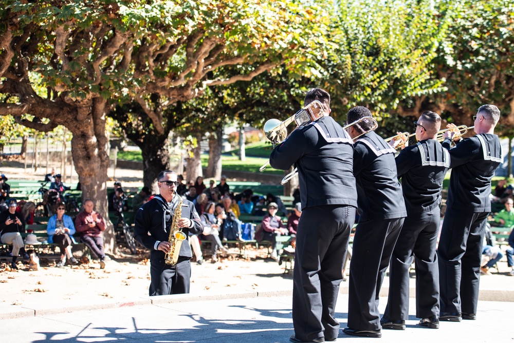 Navy Band Southwest's 32nd Street Brass Band performs in Golden Gate Park