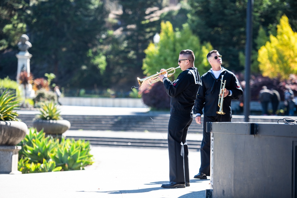 Navy Band Southwest's 32nd Street Brass Band performs in Golden Gate Park