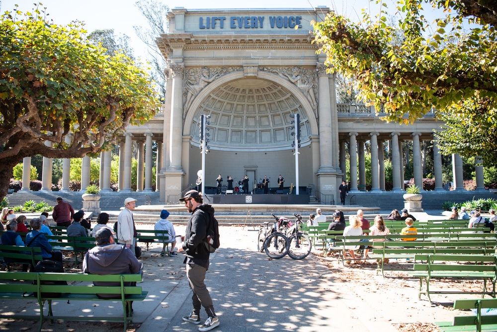 Navy Band Southwest's 32nd Street Brass Band performs in Golden Gate Park