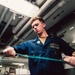 Information Systems Technicians install network cables aboard USS George Washington