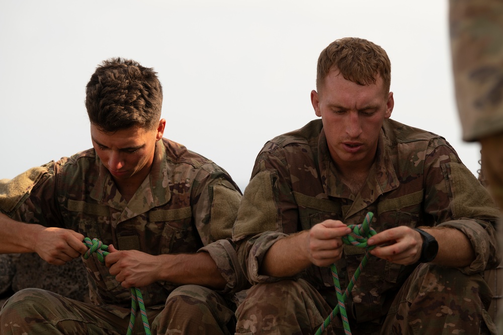 U.S. military members participate in French Desert Commando Course