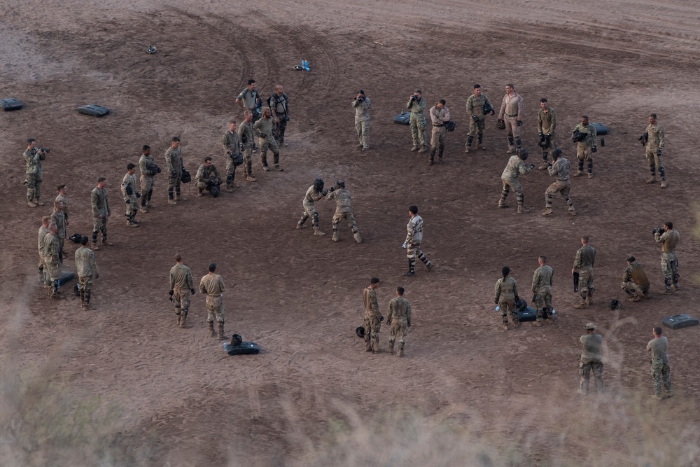 U.S. military members participate in French Desert Commando Course