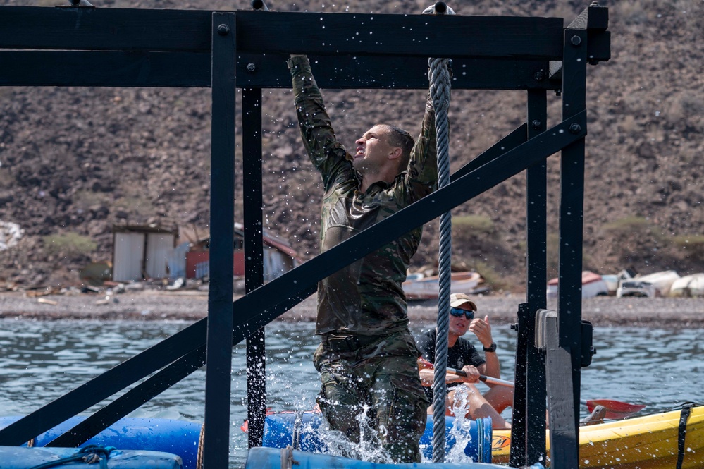 U.S. military members participate in French Desert Commando Course