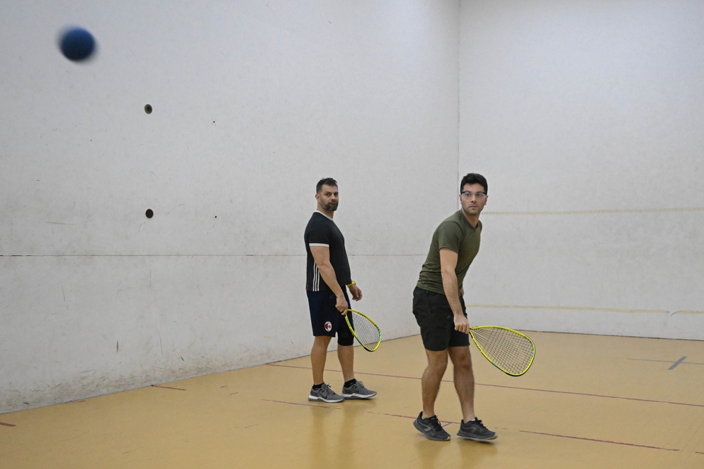 U.S. and coalition partners participate in racquetball tournament