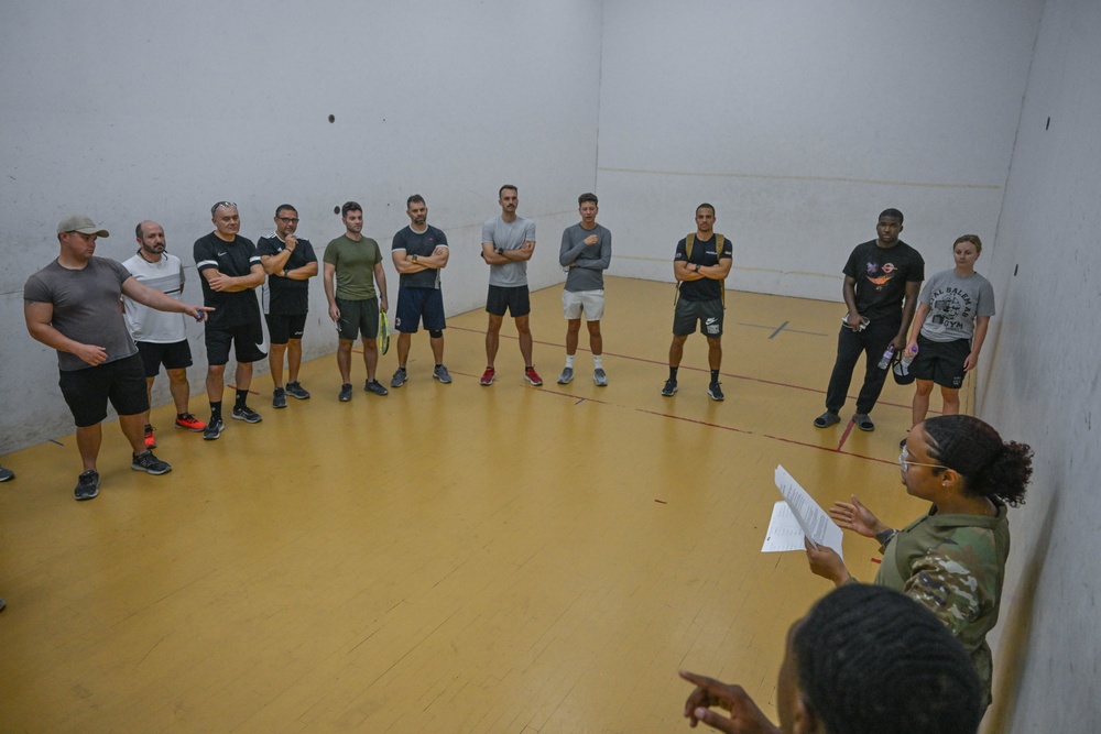 U.S. and coalition partners participate in racquetball tournament