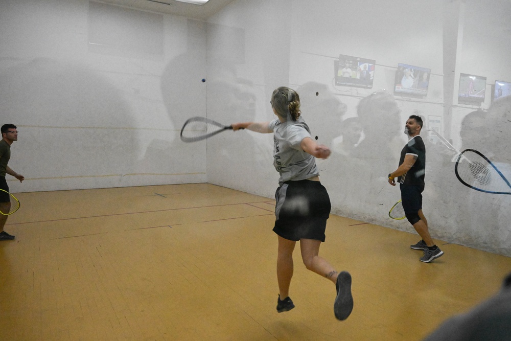 U.S. and coalition partners participate in racquetball tournament