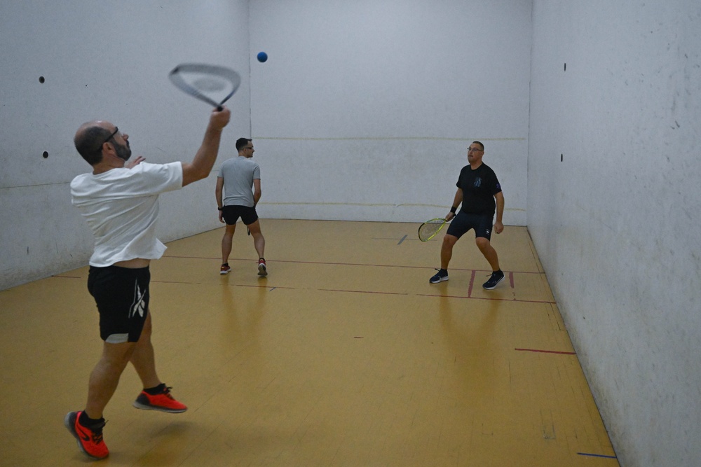 U.S. and coalition partners participate in racquetball tournament