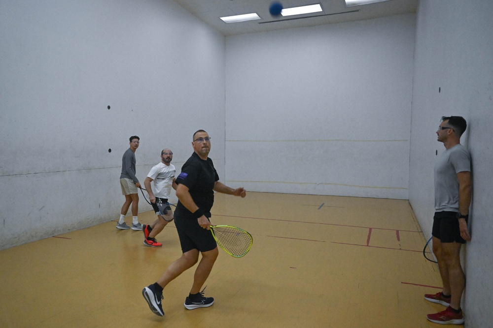 U.S. and coalition partners participate in racquetball tournament