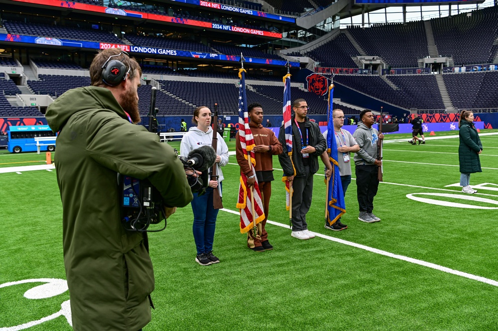 100th ARW and 48th FW Honor Guard perform at London NFL game