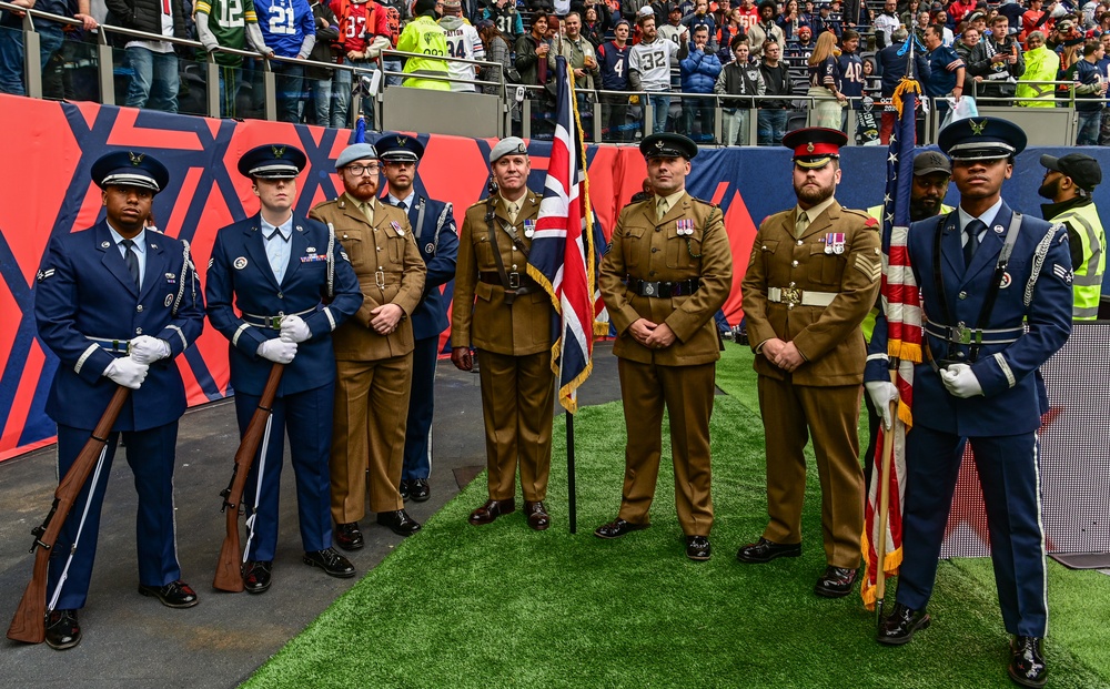 100th ARW and 48th FW Honor Guard perform at London NFL game