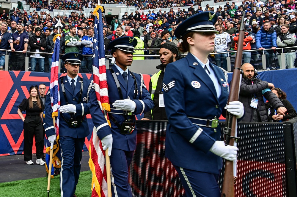 100th ARW and 48th FW Honor Guard perform at London NFL game