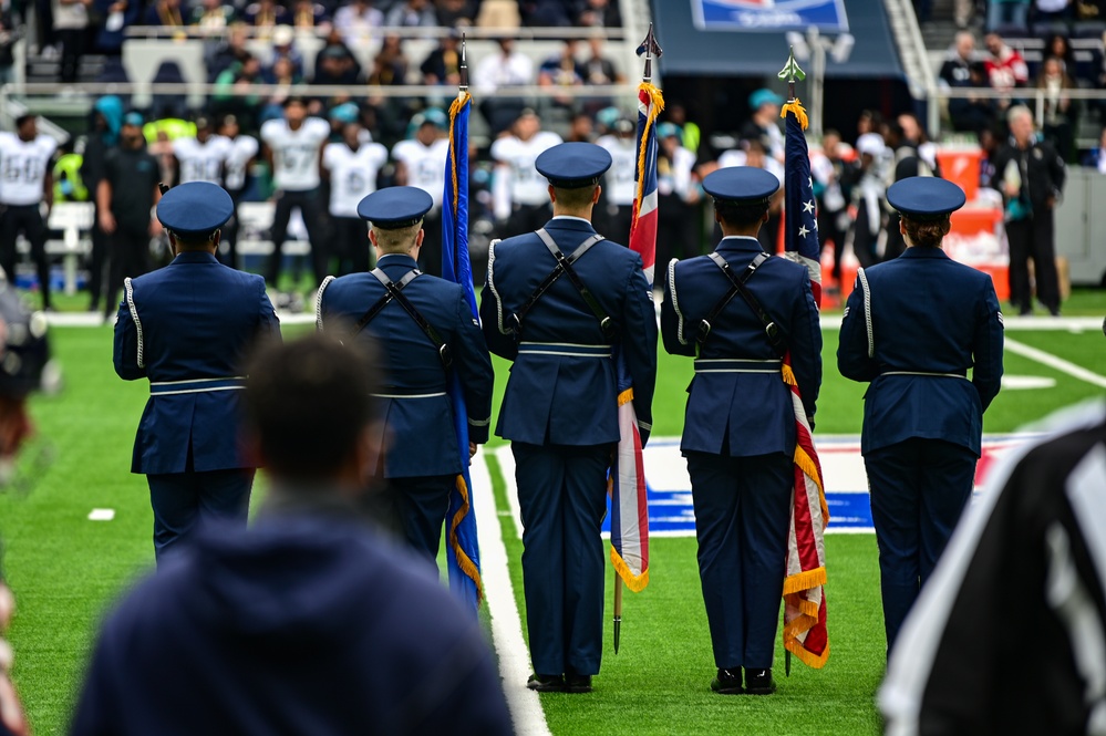 100th ARW and 48th FW Honor Guard perform at London NFL game