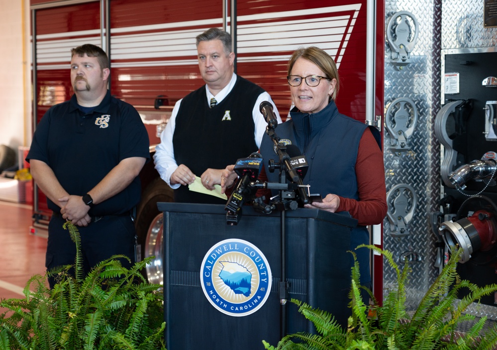 FEMA Administrator Speaks at Press Conference in Caldwell County