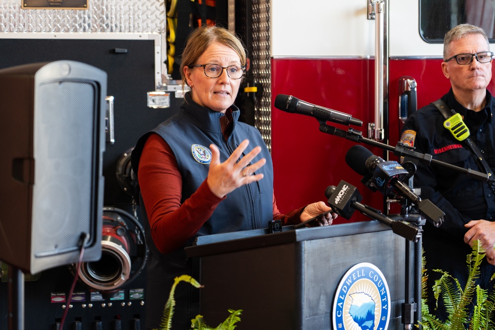 FEMA Administrator Speaks at Press Conference in Caldwell County
