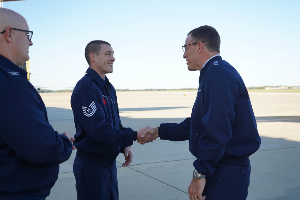 Gen. John Lamontagne visits the 89th Airlift Wing