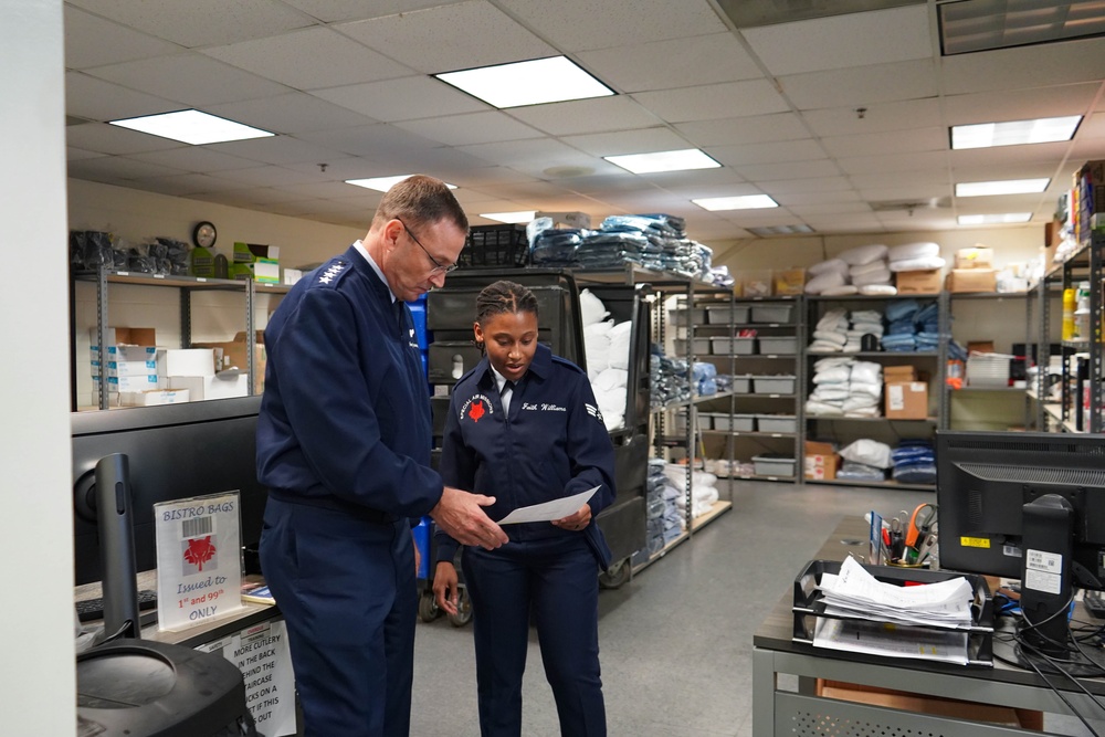 Gen. John Lamontagne visits the 89th Airlift Wing