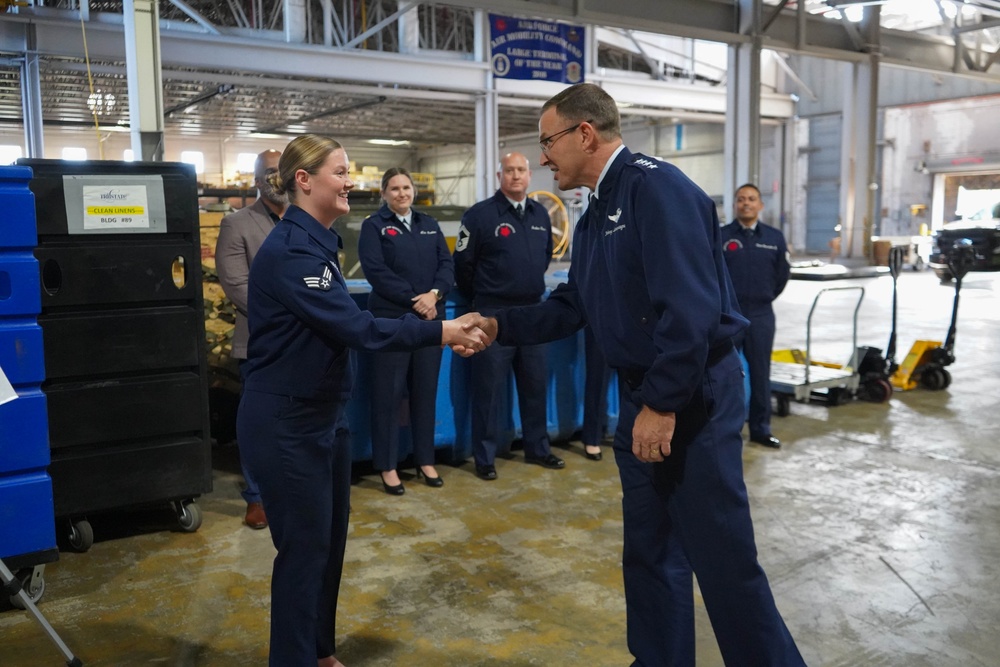 Gen. John Lamontagne visits the 89th Airlift Wing