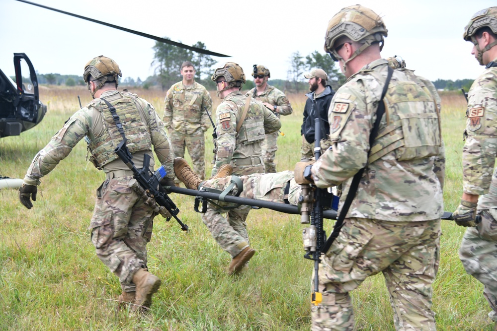 Security Forces Conduct Medical and Casualty Evacuation Training