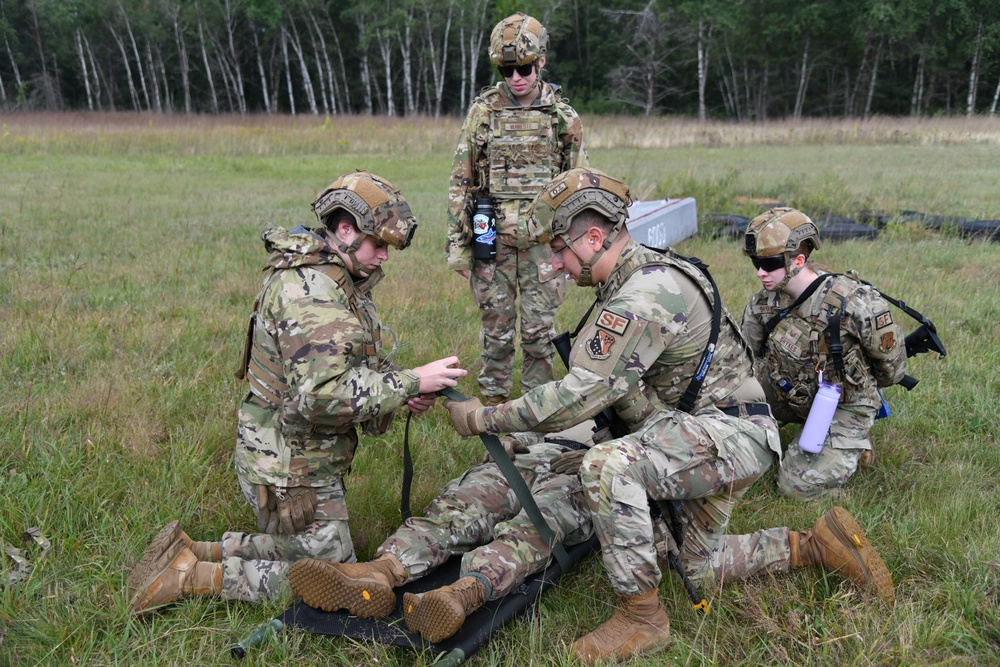 Security Forces Conduct Medical and Casualty Evacuation Training