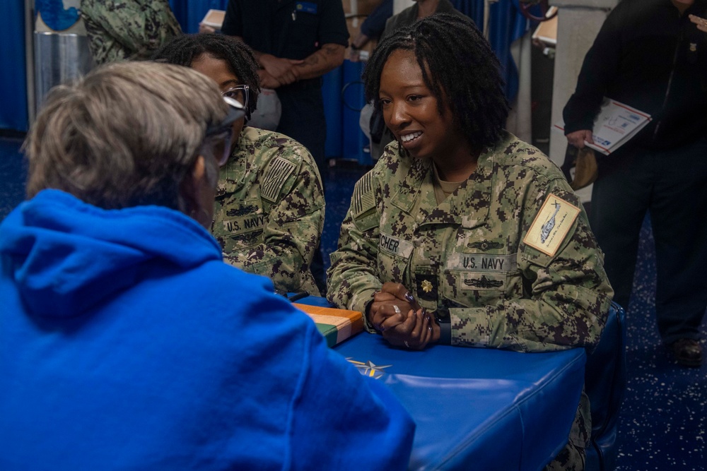 IKE Hosts Bainbridge WAVES Group in Naval Station Norfolk