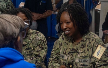 IKE Hosts Bainbridge WAVES Group in Naval Station Norfolk