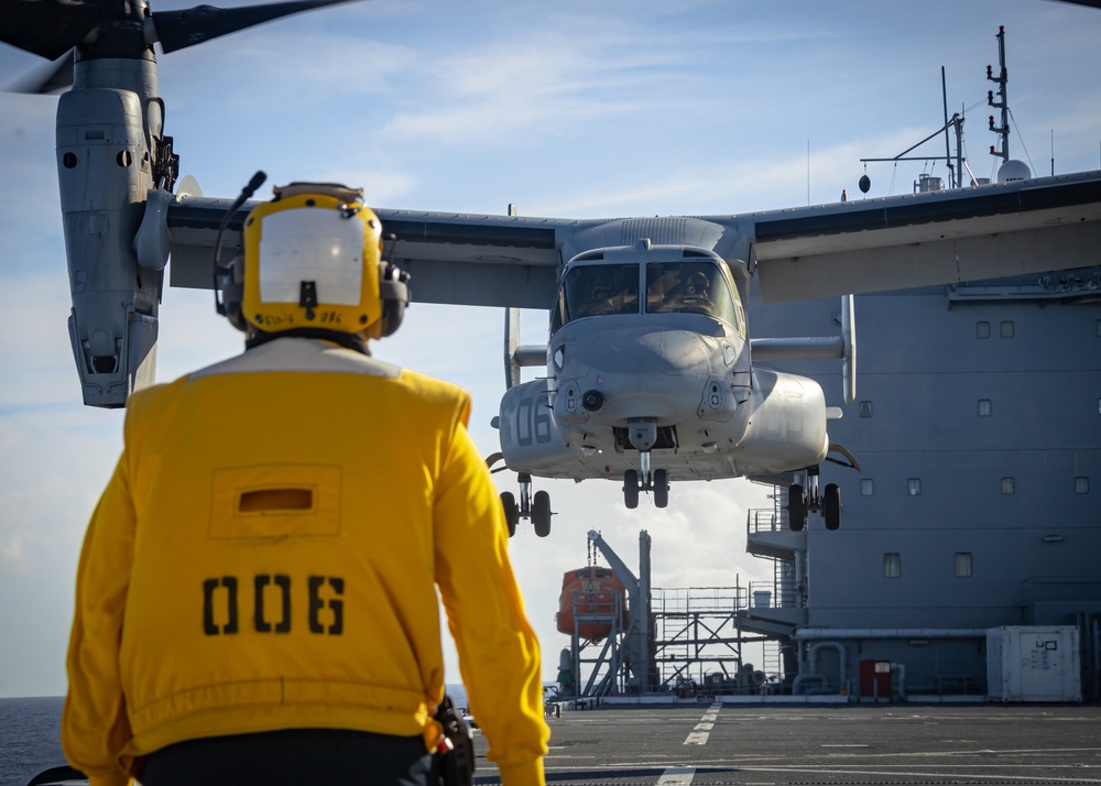 Warrior Voyage 2024: VMM-363 Conducts Deck Landing Qualifications on the USS John L. Canley