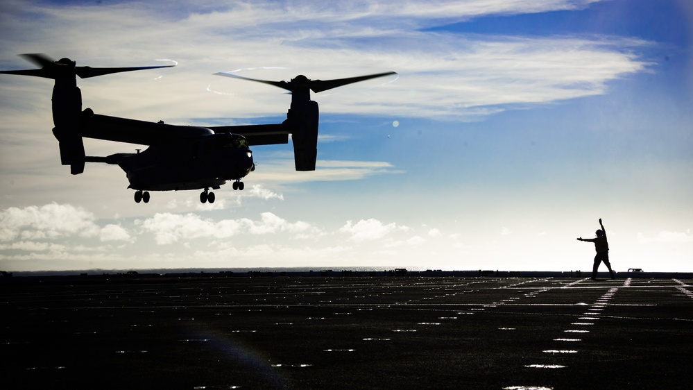 Warrior Voyage 2024: VMM-363 Conducts Deck Landing Qualifications on the USS John L. Canley