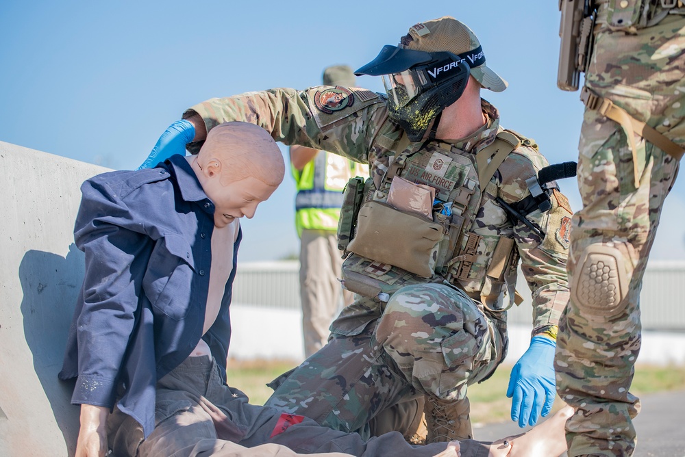 TacMed Airmen, local agencies partner for mass casualty training