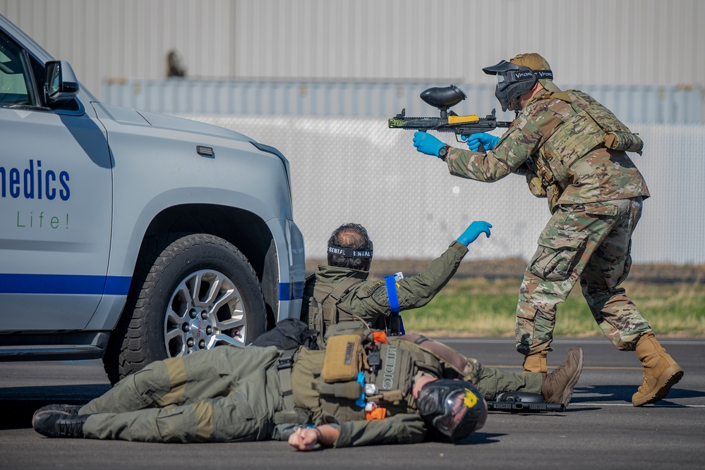 TacMed Airmen, local agencies partner for mass casualty training