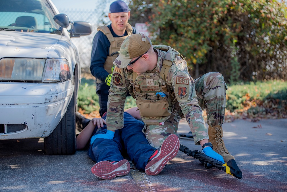 TacMed Airmen, local agencies partner for mass casualty training