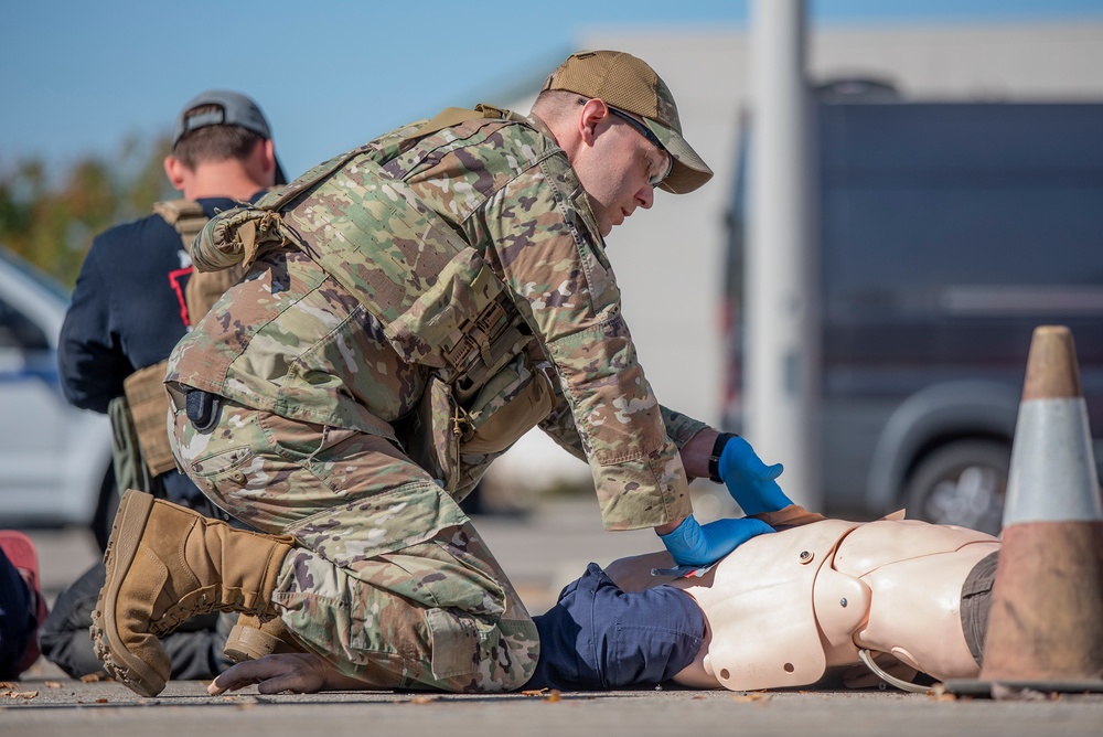 TacMed Airmen, local agencies partner for mass casualty training