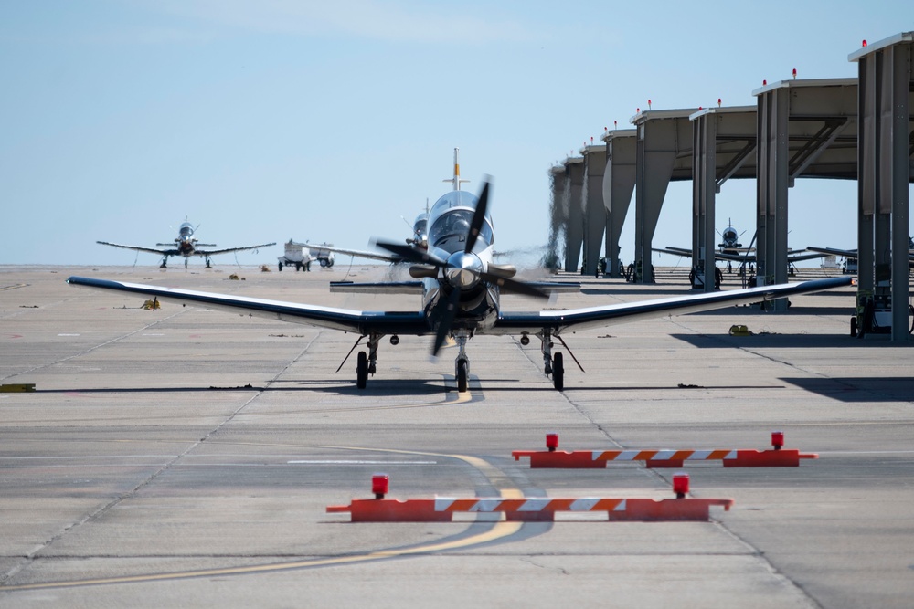 On the flight line at Laughlin AFB