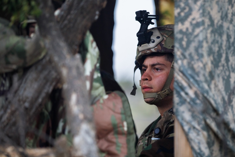 100th BN 422nd IN REGT Soldiers defend the night