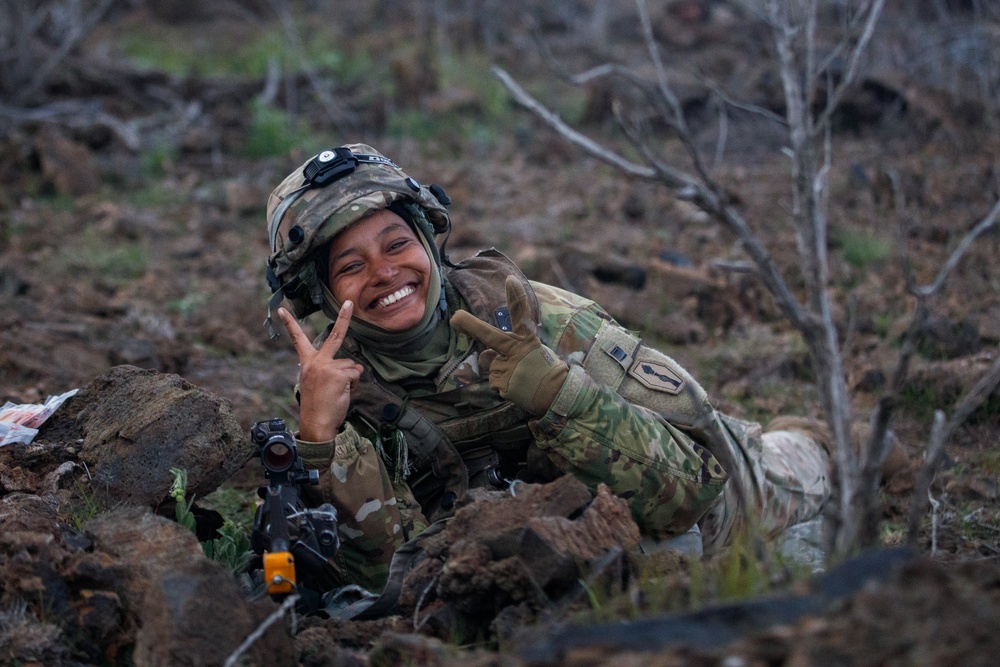 100th BN 422nd IN REGT Soldiers defend the night